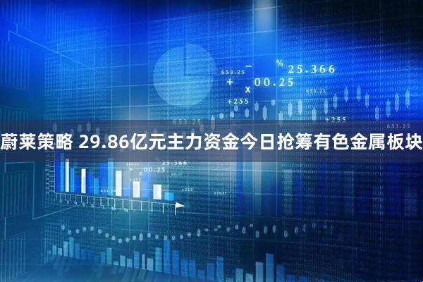 蔚莱策略 29.86亿元主力资金今日抢筹有色金属板块